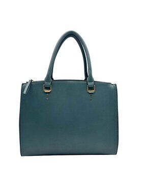 Matthew & Julian Blue Faux Leather Top-Handle Satchel Bag